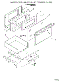 03 - Oven Door And Storage Drawer parts for Whirlpool Range SEP340XX1 from AppliancePartsPros.com