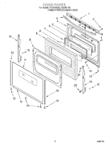 05 - Door, Lit / Optional parts for Whirlpool Range CES365HZ0 from AppliancePartsPros.com