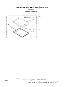 10 - Griddle Kit Rck 884 (261950) parts for Whirlpool Range RS576PXL0 from AppliancePartsPros.com