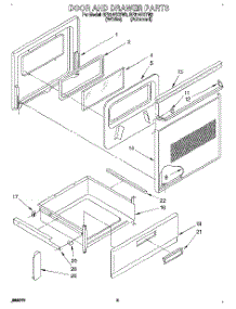 03 - Door And Drawer parts for Whirlpool Range RF314PXYW2 from AppliancePartsPros.com