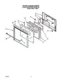 03 - Oven Door parts for Whirlpool Oven RB160PXYB3 from AppliancePartsPros.com