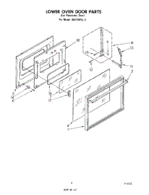 06 - Lower Oven Door parts for Whirlpool Oven RB170PXL3 from AppliancePartsPros.com