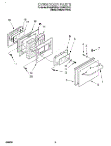 03 - Oven Door parts for Whirlpool Range RS386PXBQ0 from AppliancePartsPros.com