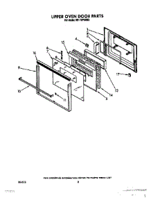 05 - Upper Oven Door parts for Whirlpool Oven RB170PXXB3 from AppliancePartsPros.com