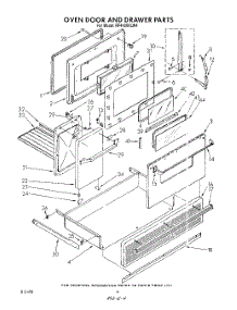03 - Oven Door And Drawer parts for Whirlpool Range RF4400XLW4 from AppliancePartsPros.com