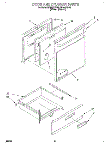 03 - Door And Drawer parts for Whirlpool Range RF3661XDN0 from AppliancePartsPros.com