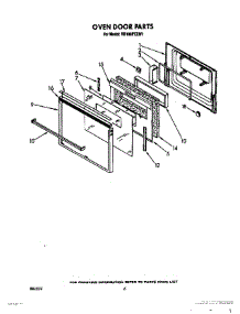 05 - Oven Door parts for Whirlpool Oven RB160PXXW1 from AppliancePartsPros.com