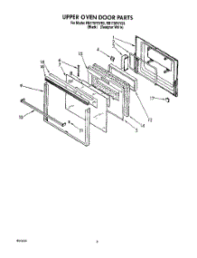04 - Upper Oven Door parts for Whirlpool Oven RB170PXYB3 from AppliancePartsPros.com