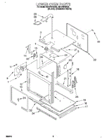 03 - Lower Oven parts for Whirlpool Oven RB170PXBB2 from AppliancePartsPros.com
