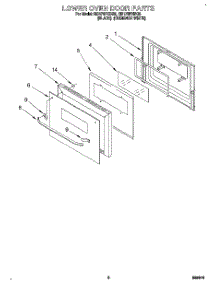 05 - Lower Oven Door parts for Whirlpool Oven RB170PXBB2 from AppliancePartsPros.com