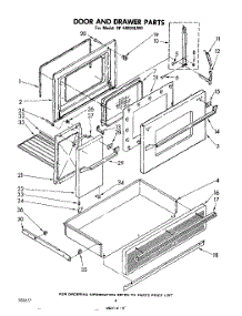03 - Door And Drawer parts for Whirlpool Range RF4400XLW0 from AppliancePartsPros.com