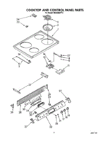 05 - Cooktop And Control Panel, Lit / Optional parts for Whirlpool Range RS363BXTT2 from AppliancePartsPros.com