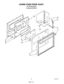 03 - Lower Oven Door parts for Whirlpool Oven RB170PXL4 from AppliancePartsPros.com