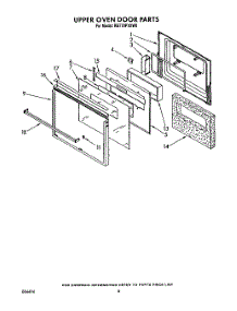 05 - Upper Oven Door parts for Whirlpool Oven RB770PXXW0 from AppliancePartsPros.com