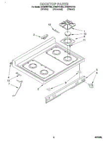 02 - Cooktop parts for Whirlpool Range SF367PEYW3 from AppliancePartsPros.com