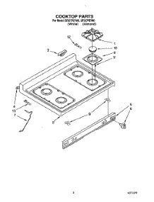 03 - Cooktop parts for Whirlpool Range SF367PEYW0 from AppliancePartsPros.com