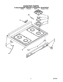 03 - Cooktop parts for Whirlpool Range SF367PEYW1 from AppliancePartsPros.com