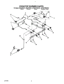 04 - Cooktop Burner parts for Whirlpool Range SF367PEYW1 from AppliancePartsPros.com