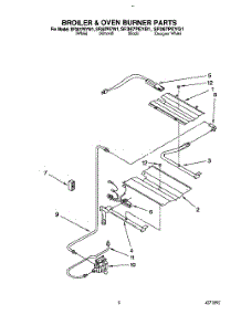 05 - Broiler & Oven Burner parts for Whirlpool Range SF367PEYB1 from AppliancePartsPros.com