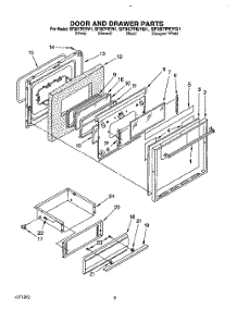 08 - Door And Drawer parts for Whirlpool Range SF367PEYB1 from AppliancePartsPros.com