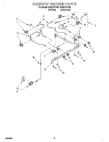 03 - Cooktop Burner parts for Whirlpool Range SF367PEYN4 from AppliancePartsPros.com