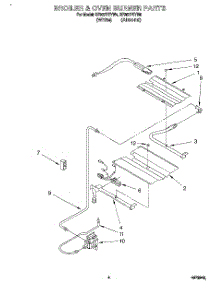 04 - Broiler & Oven Burner parts for Whirlpool Range SF367PEYW4 from AppliancePartsPros.com