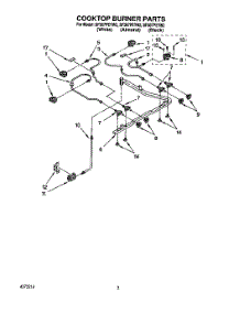 03 - Cooktop Burner parts for Whirlpool Range SF367PEYN2 from AppliancePartsPros.com