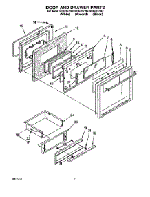 07 - Oven Door And Drawer parts for Whirlpool Range SF367PEYN2 from AppliancePartsPros.com