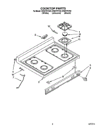 02 - Cooktop parts for Whirlpool Range SF367PEYQ1 from AppliancePartsPros.com
