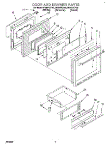 07 - Door And Drawer parts for Whirlpool Range SF367PEYB3 from AppliancePartsPros.com