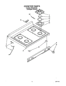 03 - Cooktop parts for Whirlpool Range SF367PEYQ0 from AppliancePartsPros.com