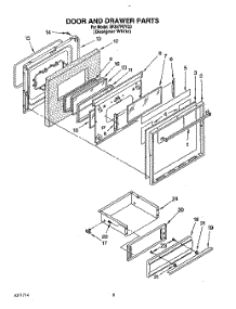 08 - Door And Drawer parts for Whirlpool Range SF367PEYQ0 from AppliancePartsPros.com