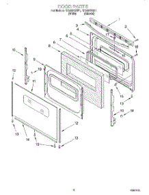 05 - Door, Lit / Optional parts for Whirlpool Range RF386PXEN1 from AppliancePartsPros.com