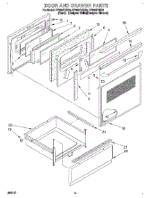 03 - Door And Drawer parts for Whirlpool Range RF386PXDQ0 from AppliancePartsPros.com