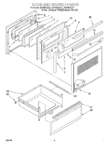 03 - Door And Drawer parts for Whirlpool Range RF386PXDQ1 from AppliancePartsPros.com