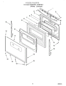 05 - Door, Lit / Optional parts for Whirlpool Range RF386PXEN0 from AppliancePartsPros.com