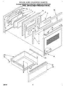03 - Door And Drawer parts for Whirlpool Range RF376PXDN1 from AppliancePartsPros.com