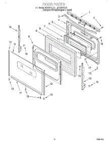 05 - Door, Lit / Optional parts for Whirlpool Range RF376PXEQ1 from AppliancePartsPros.com