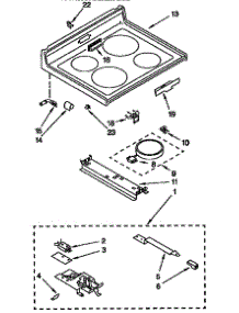 Cooktop parts for Whirlpool Range RF376PXYB3 from AppliancePartsPros.com