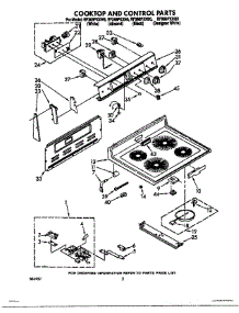 02 - Cooktop And Control parts for Whirlpool Range RF366PXXQ0 from AppliancePartsPros.com