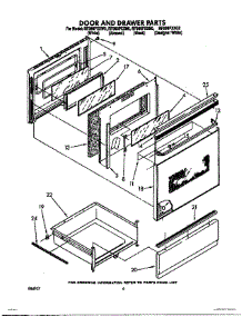 04 - Door And Drawer parts for Whirlpool Range RF366PXXQ0 from AppliancePartsPros.com