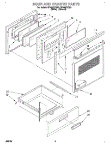 03 - Door And Drawer parts for Whirlpool Range RF366PXDN0 from AppliancePartsPros.com