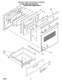 03 - Door And Drawer parts for Whirlpool Range RF366PXDZ0 from AppliancePartsPros.com