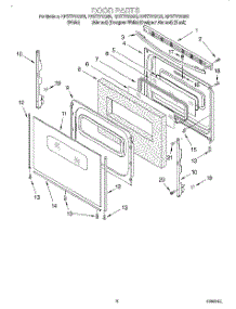 05 - Door, Lit / Optional parts for Whirlpool Range RF377PXGW0 from AppliancePartsPros.com