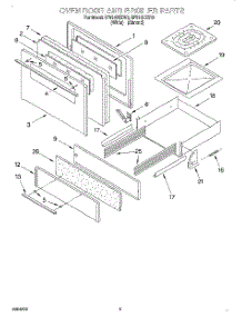 03 - Oven Door And Broiler parts for Whirlpool Range SF5140EEN0 from AppliancePartsPros.com