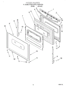 05 - Door, Lit / Optional parts for Whirlpool Range RF324PXEW1 from AppliancePartsPros.com