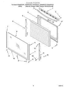 05 - Door parts for Whirlpool Range RF302BXGQ1 from AppliancePartsPros.com
