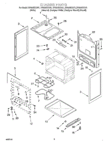 03 - Chassis parts for Whirlpool Range RF302BXGW1 from AppliancePartsPros.com