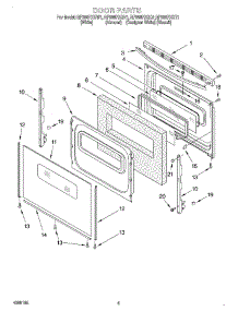 04 - Door parts for Whirlpool Range RF366PXGW1 from AppliancePartsPros.com