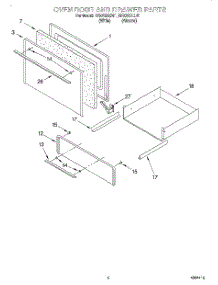 03 - Oven Door & Drawer parts for Whirlpool Range RF3010XEN1 from AppliancePartsPros.com